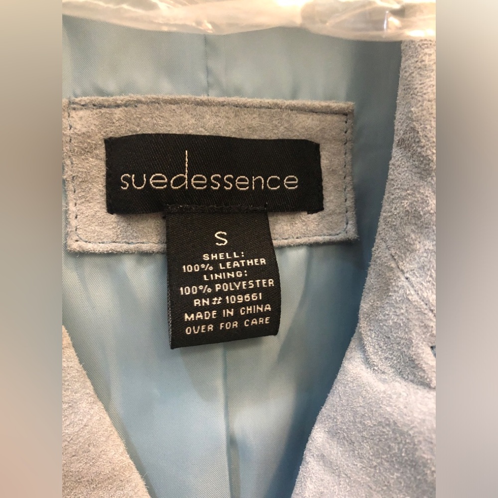 Suede jacket, light baby blue! Gorgeous 
Fun! Soft size Small #teenjacket lined - Picture 3 of 6